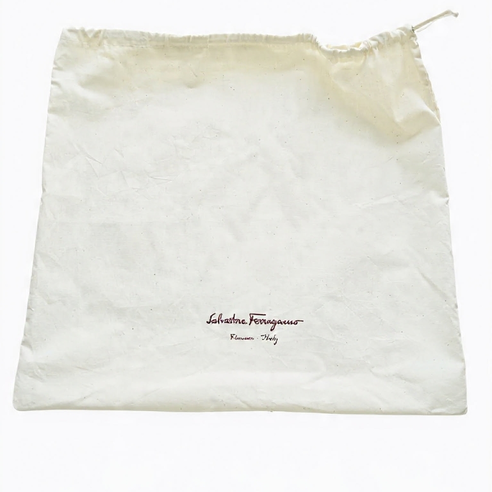 Salvatore Ferragamo Cream Dust Bag Utility Luxury